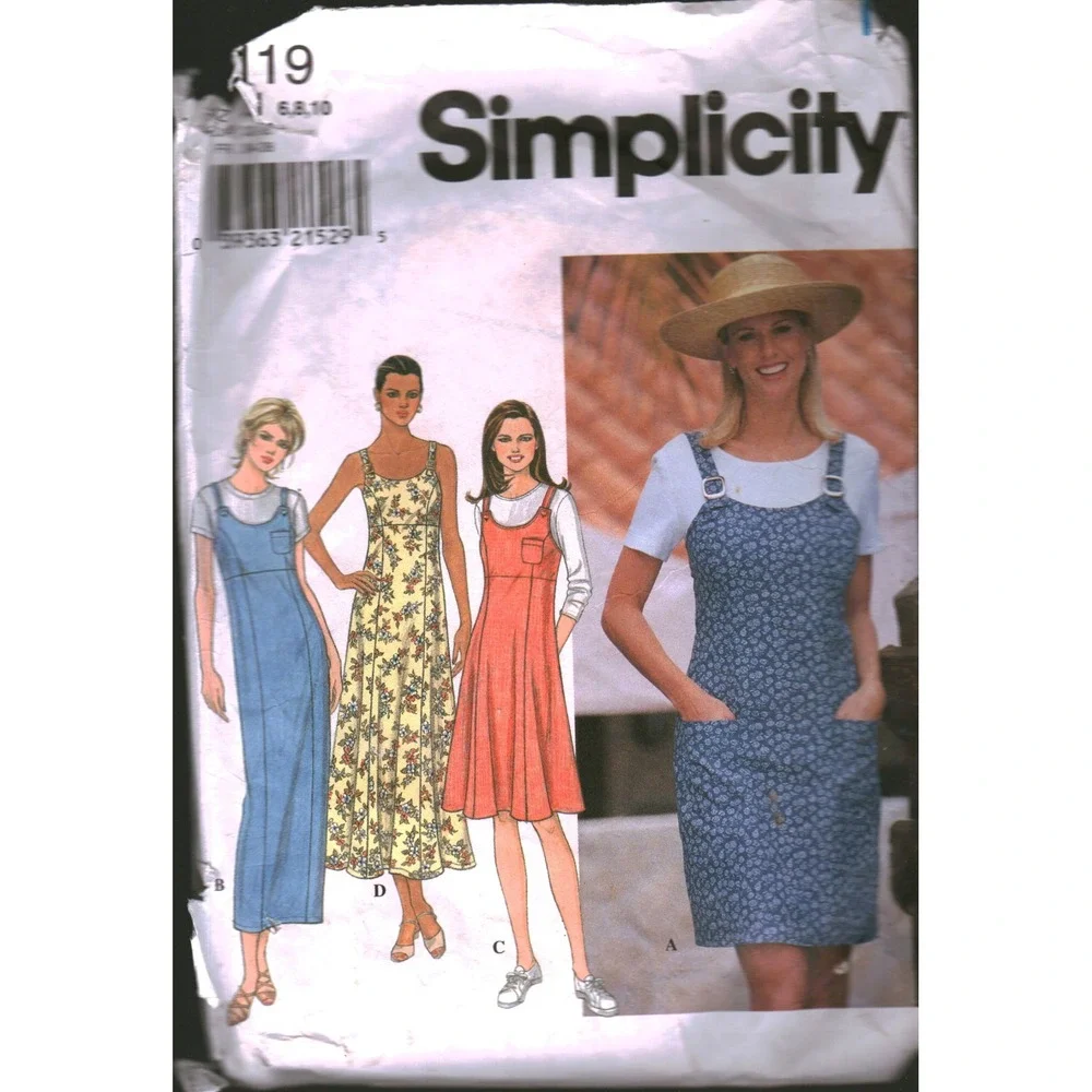 Simplicity 8119 Sewing Pattern Misses Dress Jumper Size 6 Princess Seams